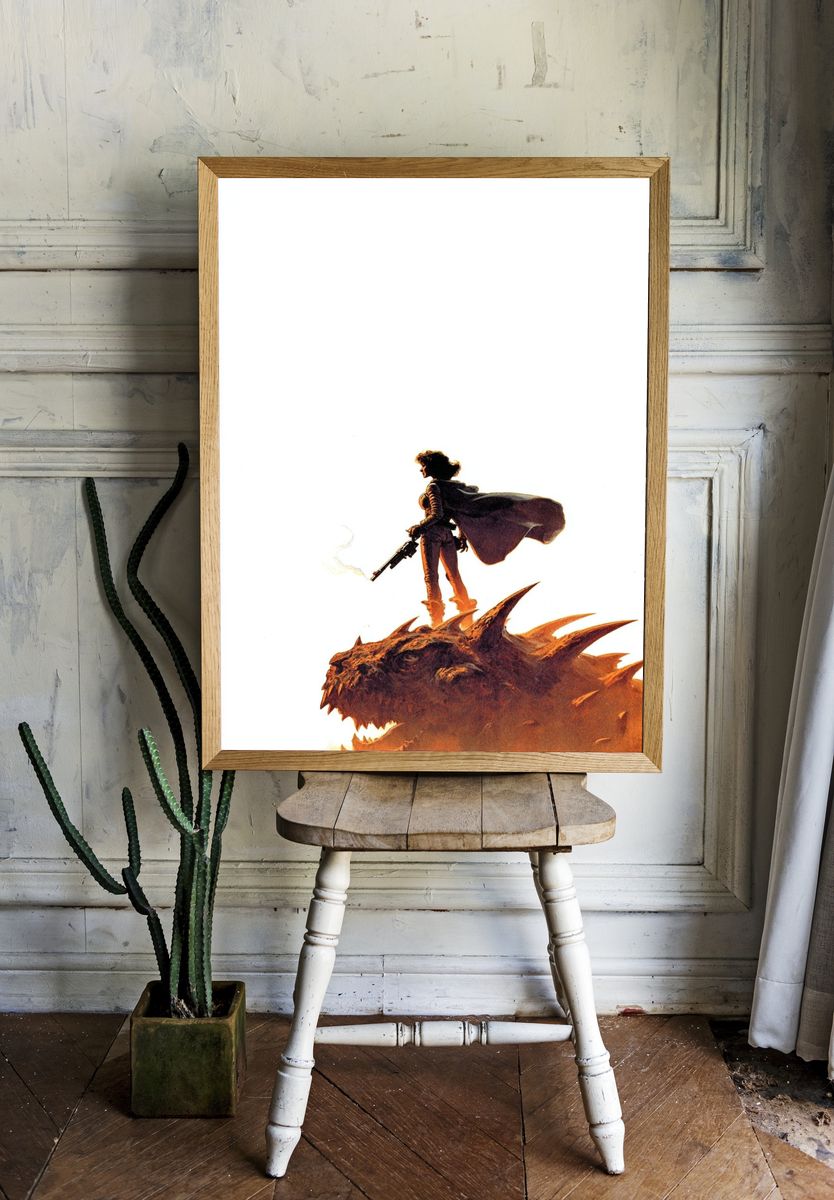 Sci-Fi Hero on Dragon Poster. room preview