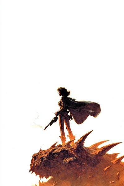 Sci-Fi Hero on Dragon Poster. poster