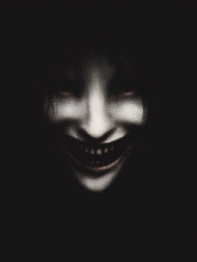 Creepy Smiling Face Horror Print.