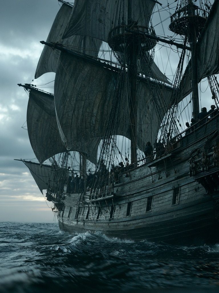 Pirate Ship at Sea Poster. poster — movies art