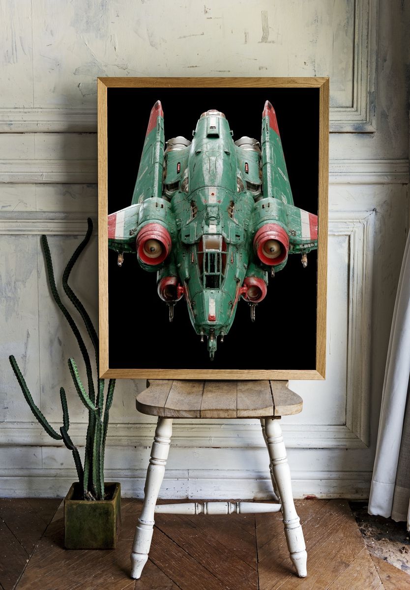 Retro Sci-Fi Fighter Poster. — room view 1