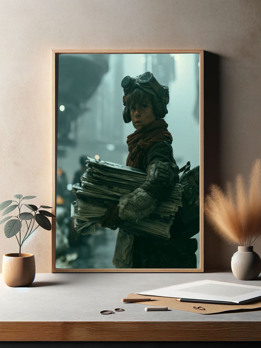 Post-Apocalyptic Child Courier Print. — room view 2