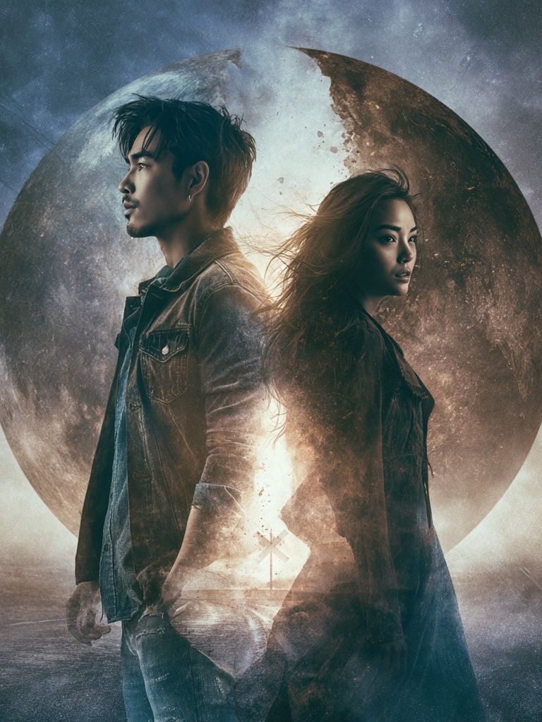 Moonlit Duo Sci-Fi Poster. poster — movies art