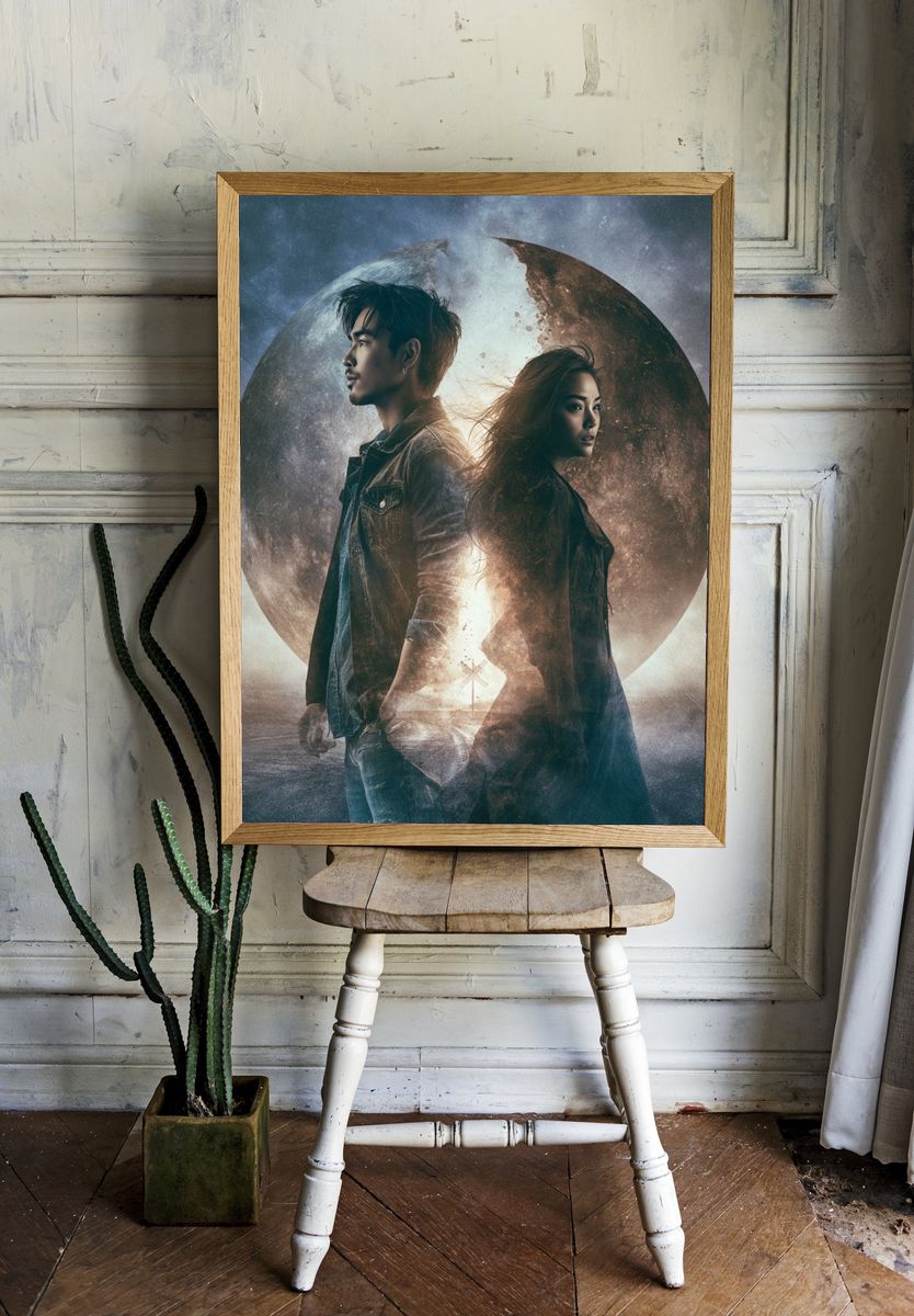 Moonlit Duo Sci-Fi Poster. — room view 1