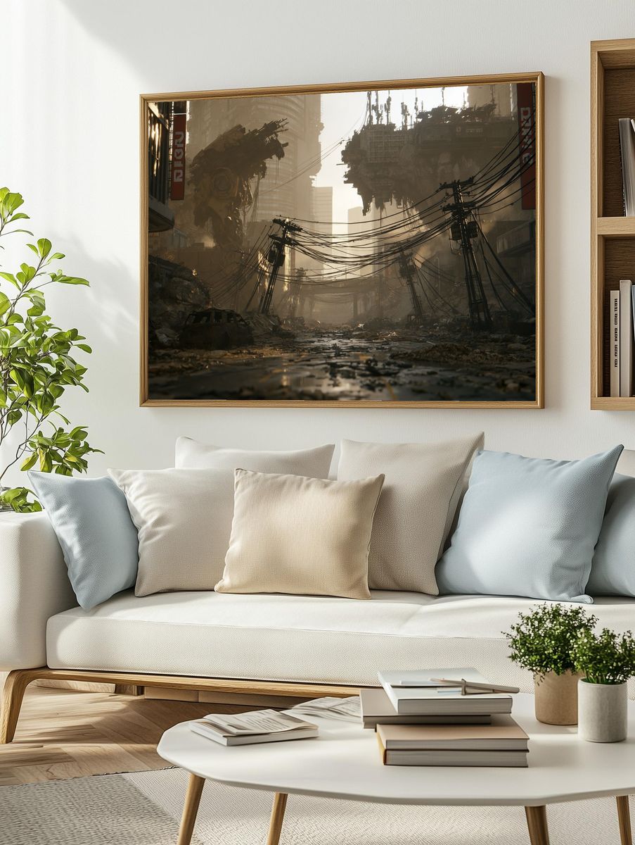 Dystopian City Ruins Sci-Fi Poster. — room view 2