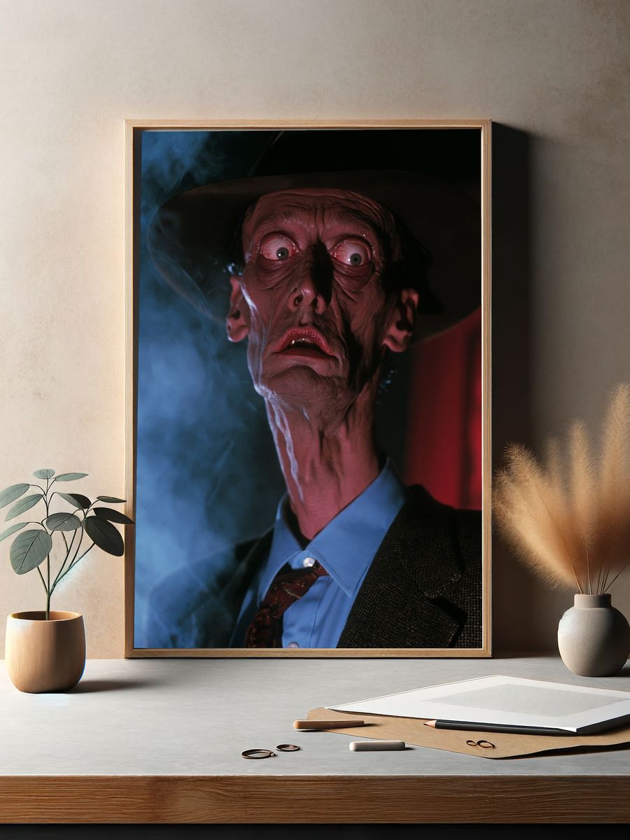 Creepy Man in Hat Horror Poster. — room view 2