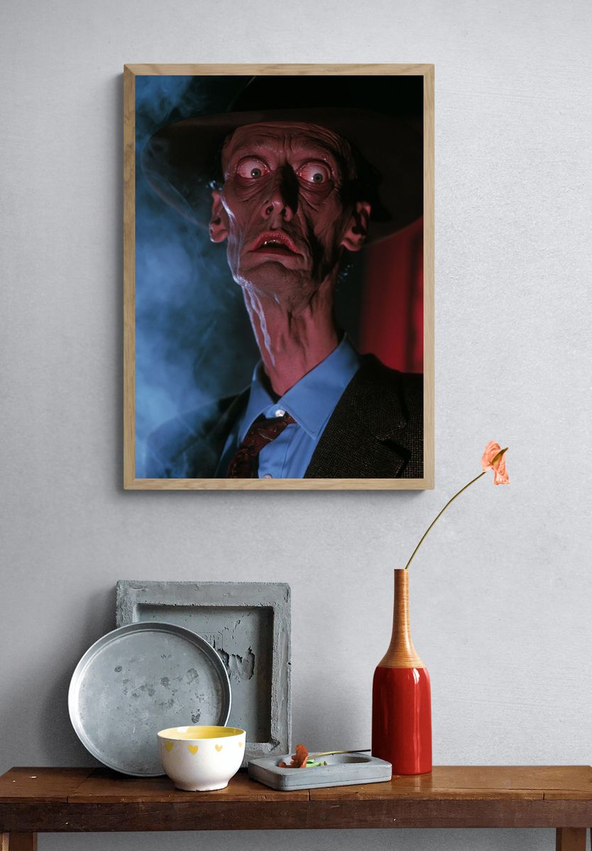 Creepy Man in Hat Horror Poster. — room view 3