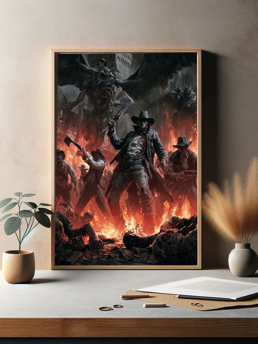Cowboys vs Demons Horror Print. — room view 2