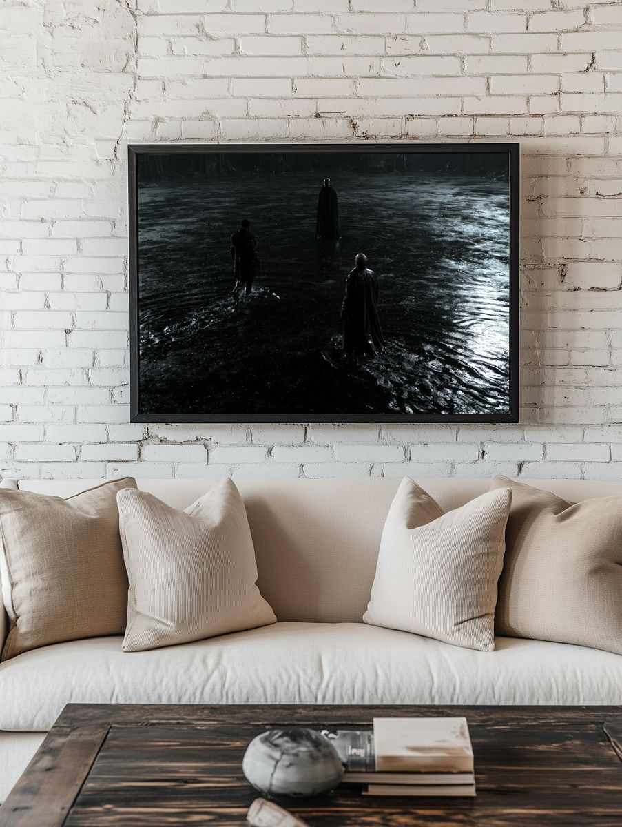 Dark Cloaked Figures — Sci-Fi Print. room preview