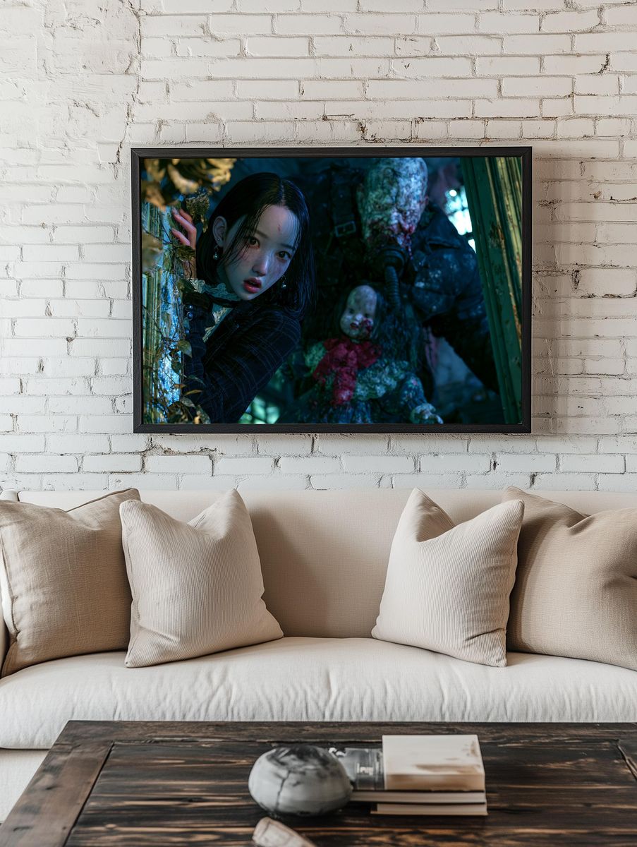 Haunted Dollhouse Horror Print. room preview