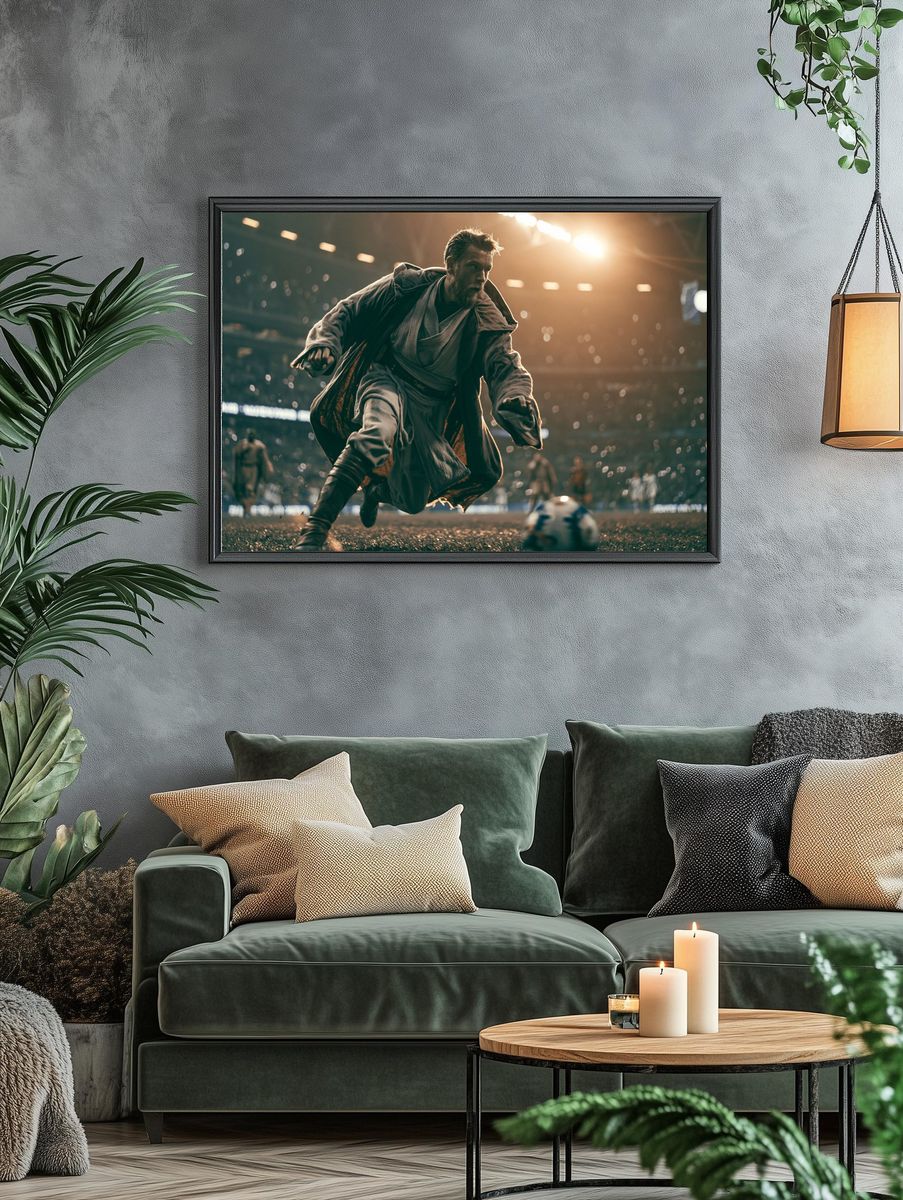 Jedi Soccer Action Poster. — room view 4