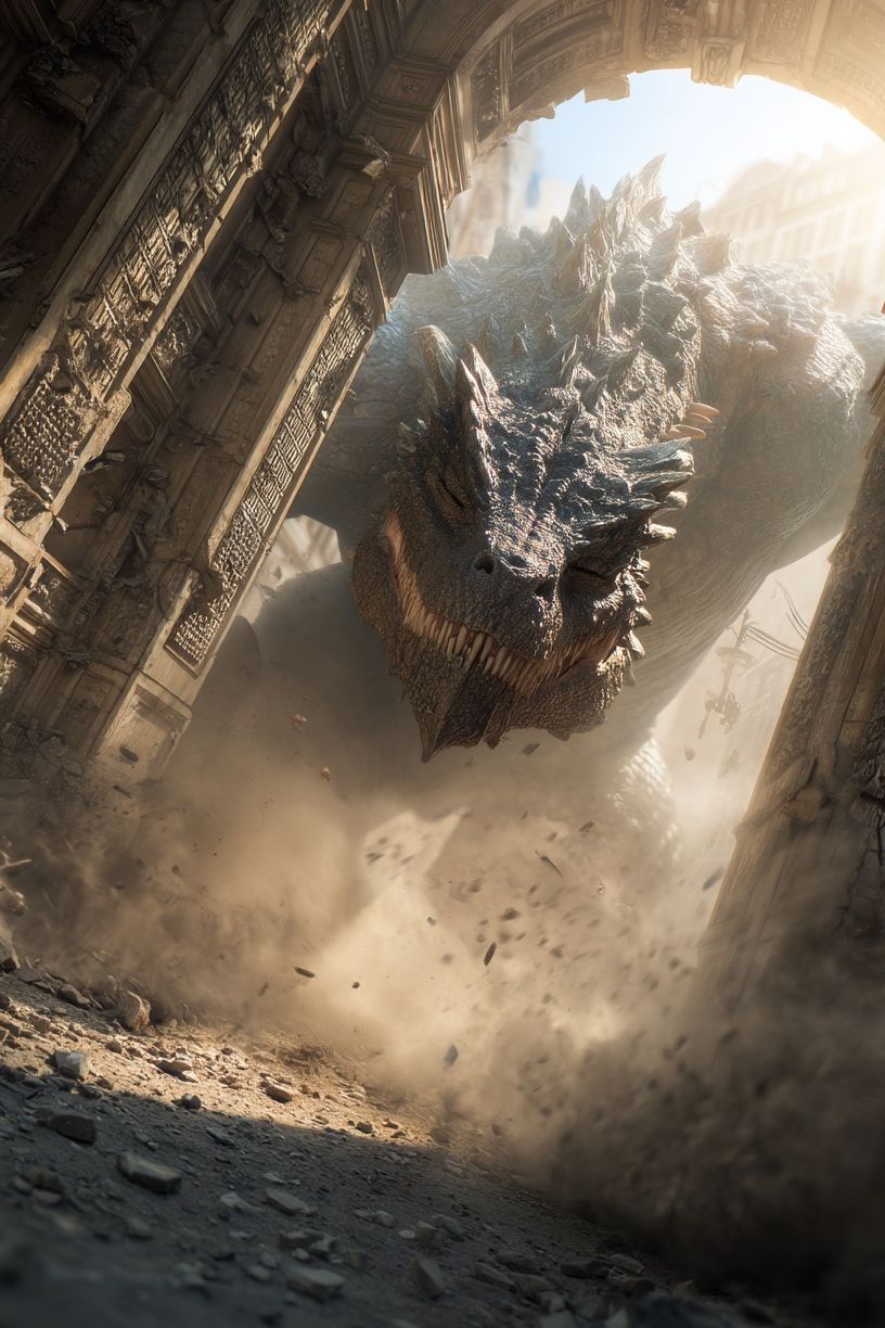 Dragon Ruins Fantasy Poster. poster — movies art