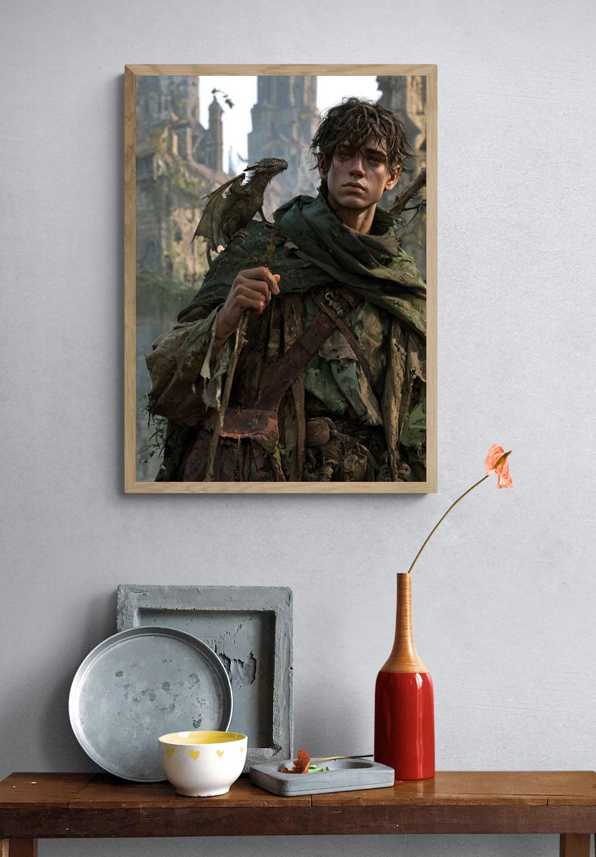 Dragon Rider Fantasy Print. — room view 3