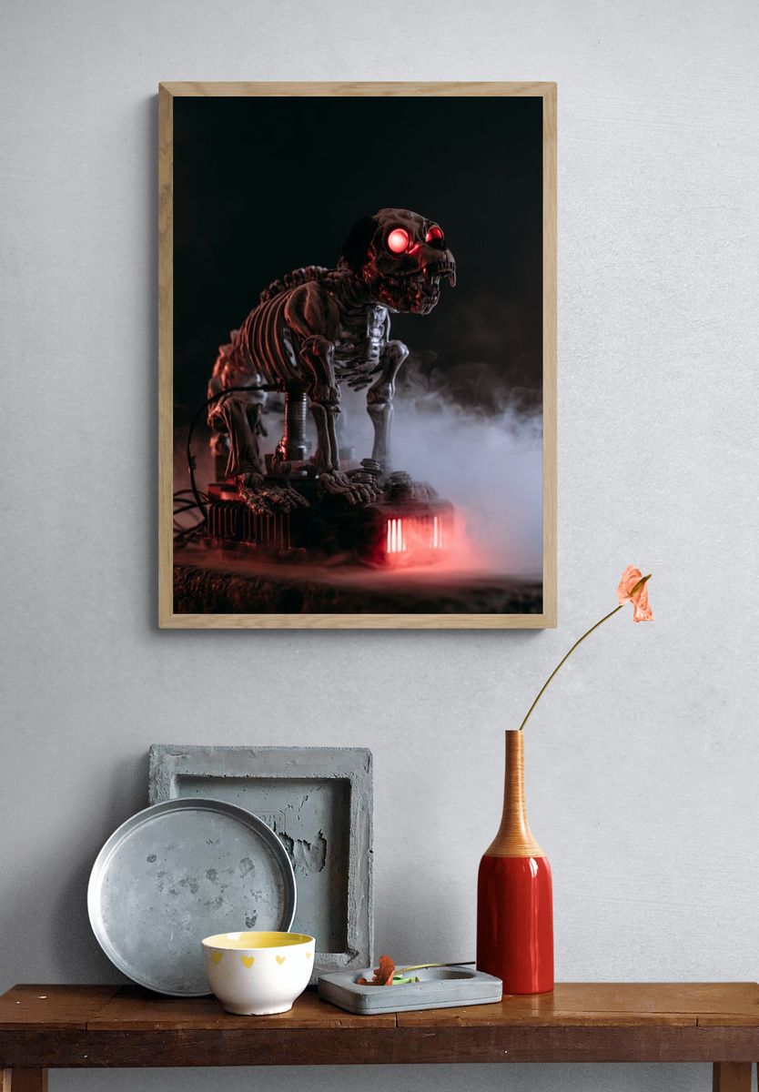 Glowing Skeleton Horror Print. — room view 3