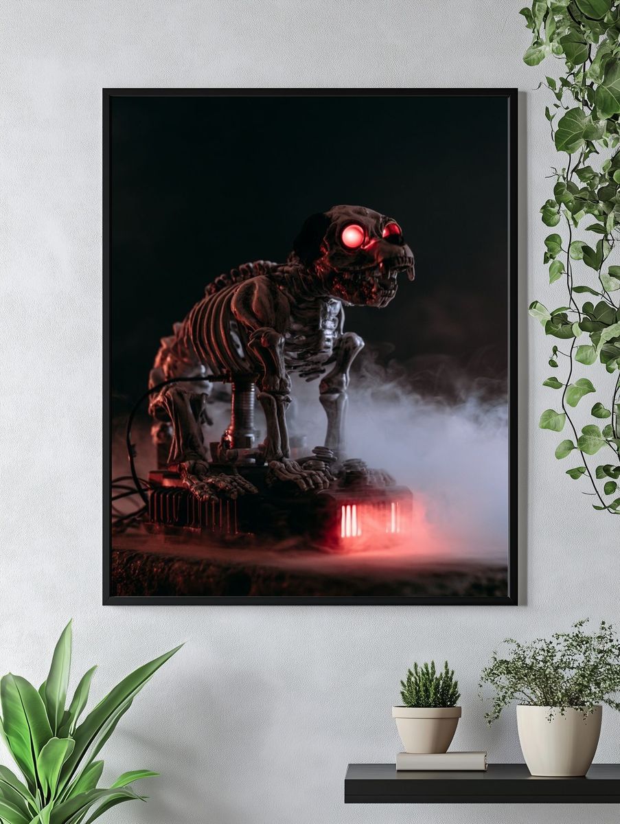 Glowing Skeleton Horror Print. — room view 4