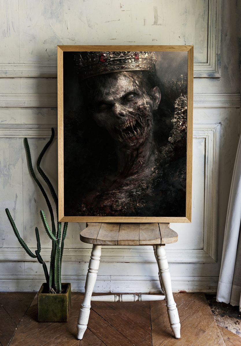 Undead Crown Horror Print. room preview