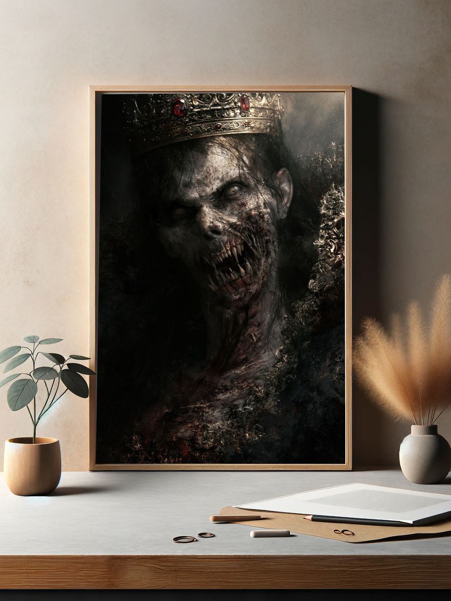 Undead Crown Horror Print. — room view 2