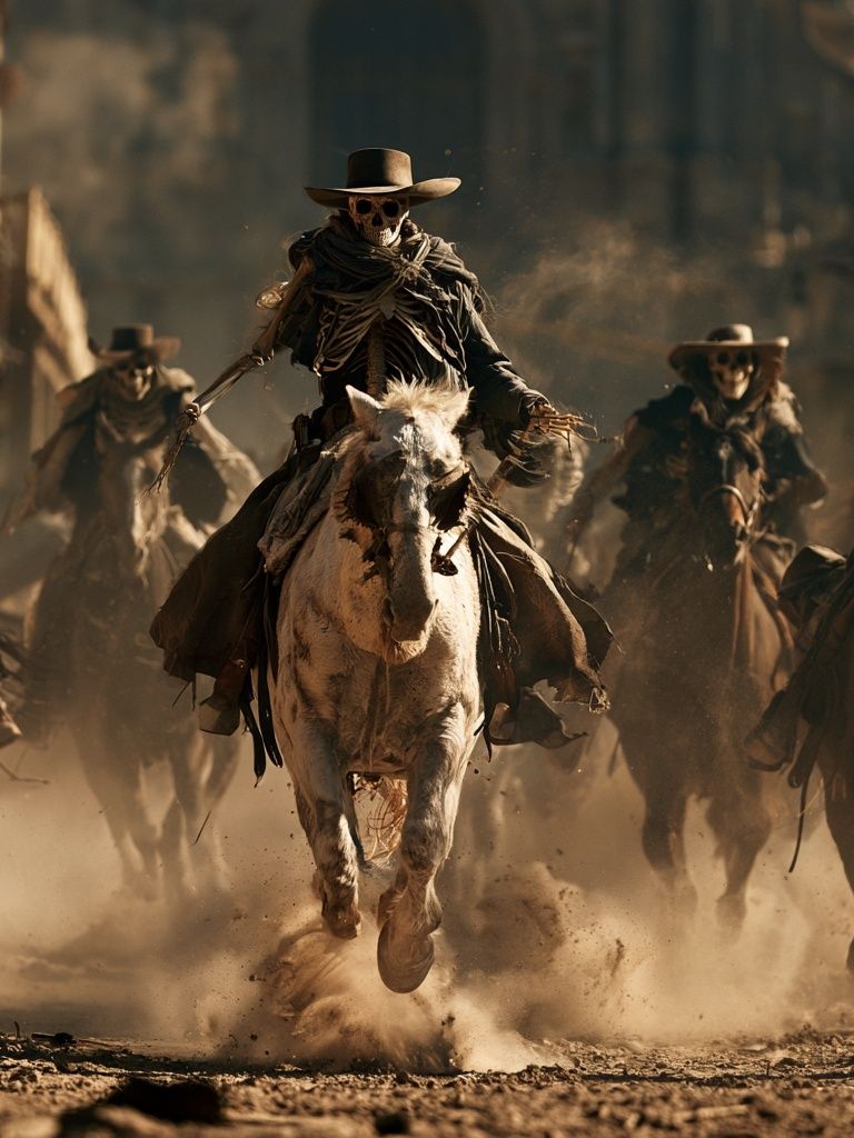 Skeleton Cowboy Charge Poster. poster detail