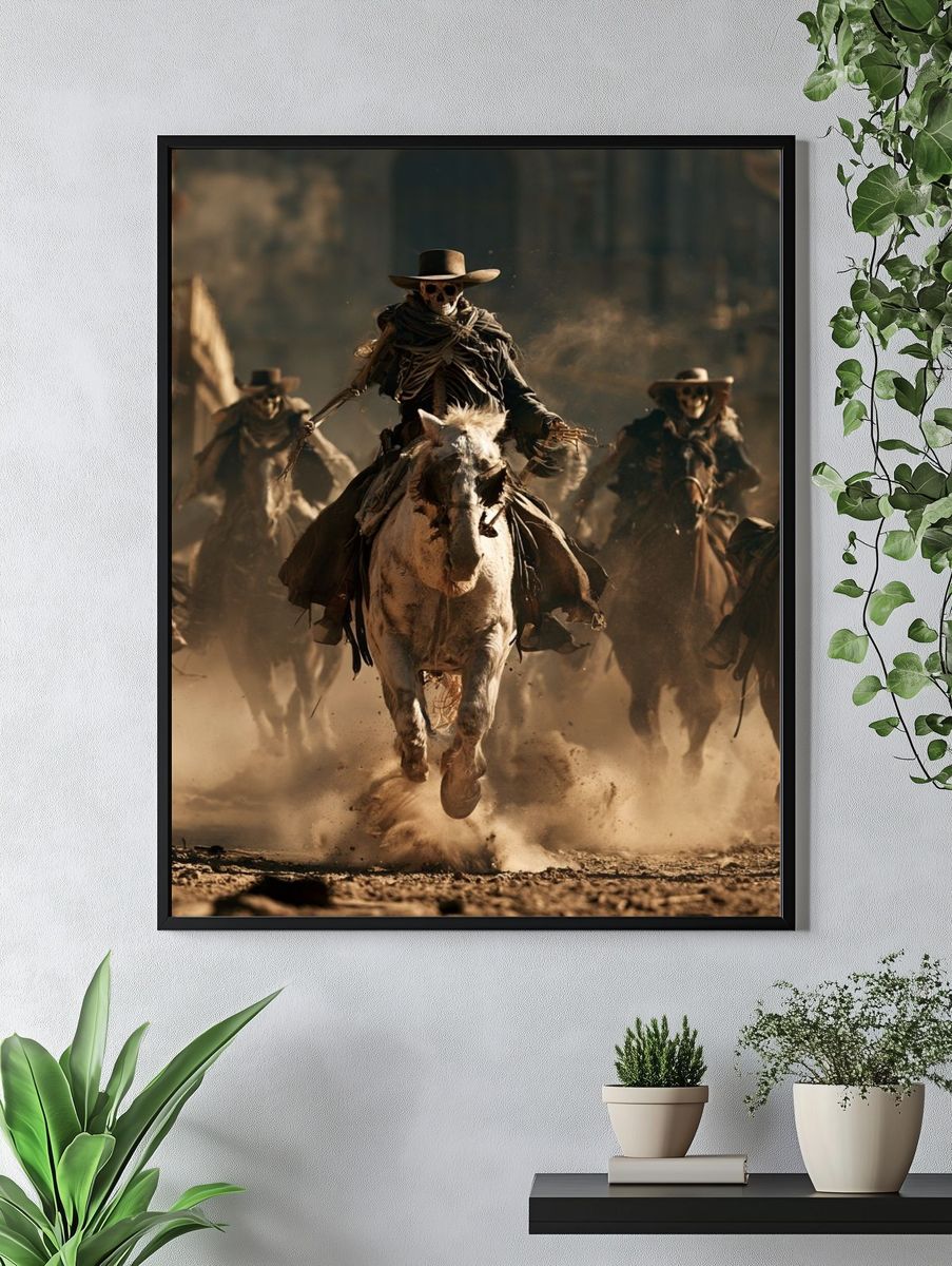 Skeleton Cowboy Charge Poster. — room view 4