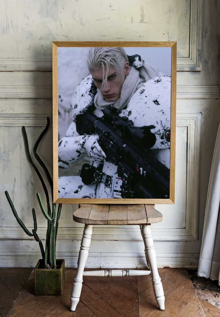 Armored Soldier Portrait Poster. room preview