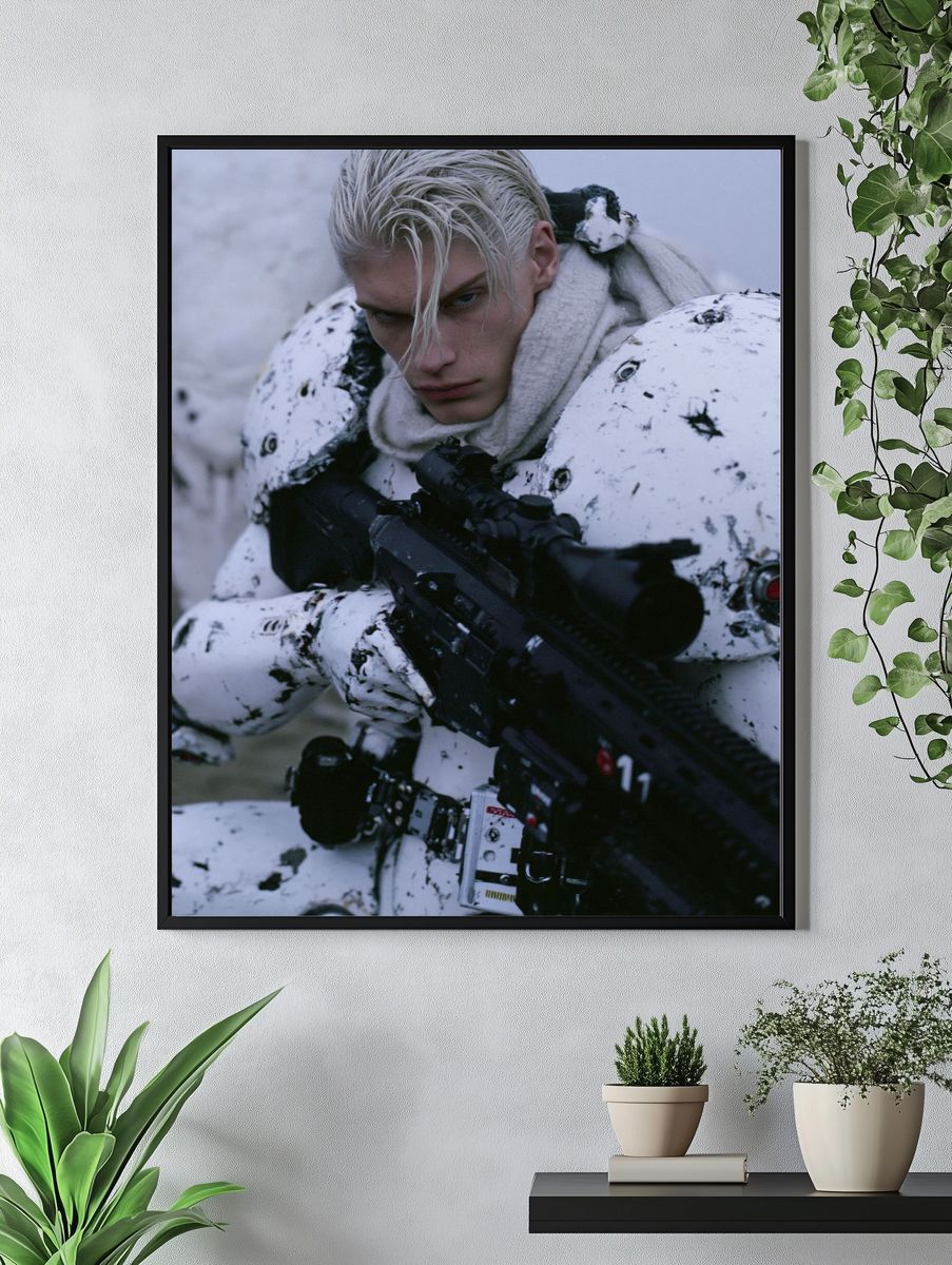 Armored Soldier Portrait Poster. — room view 4