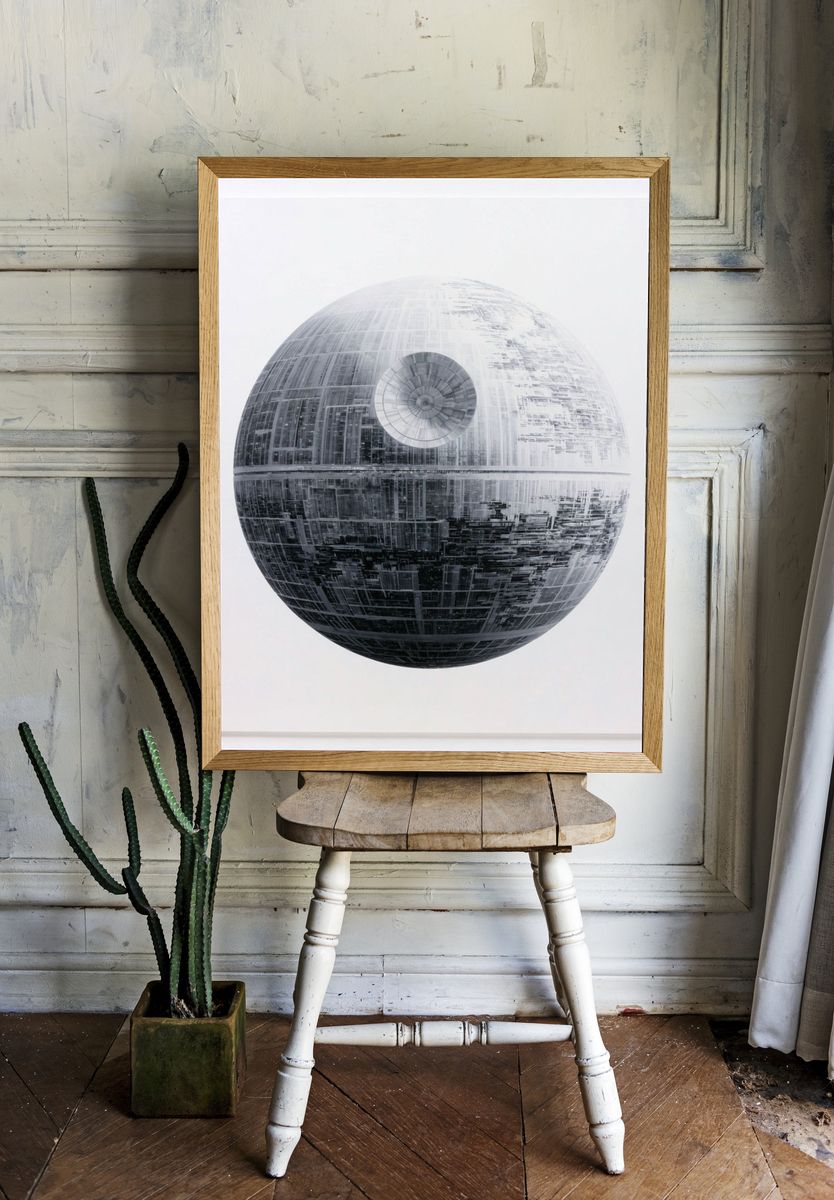 Death Star Minimalist Print. room preview