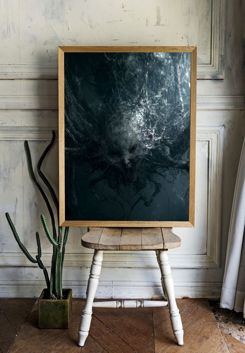 Creepy Forest Creature Horror Print. — room view 1