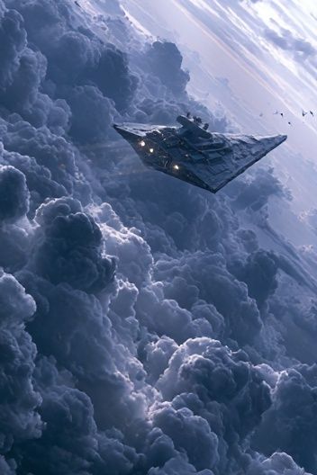 Star Destroyer in Clouds Print. poster detail