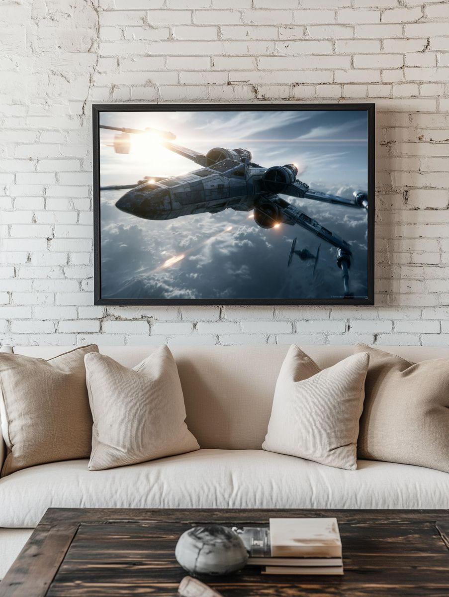X-Wing Starfighter Sci-Fi Poster. — room view 1