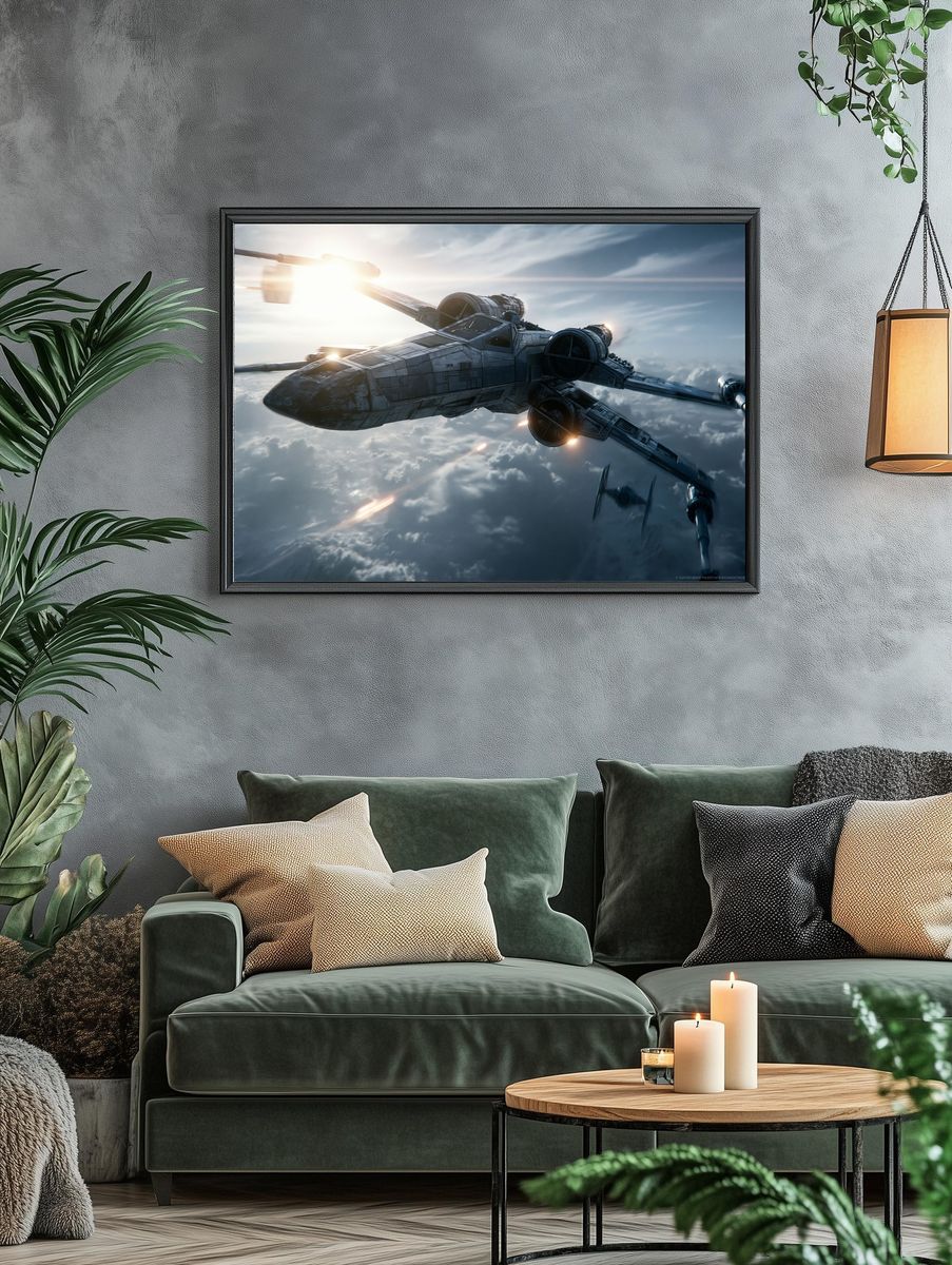 X-Wing Starfighter Sci-Fi Poster. — room view 4