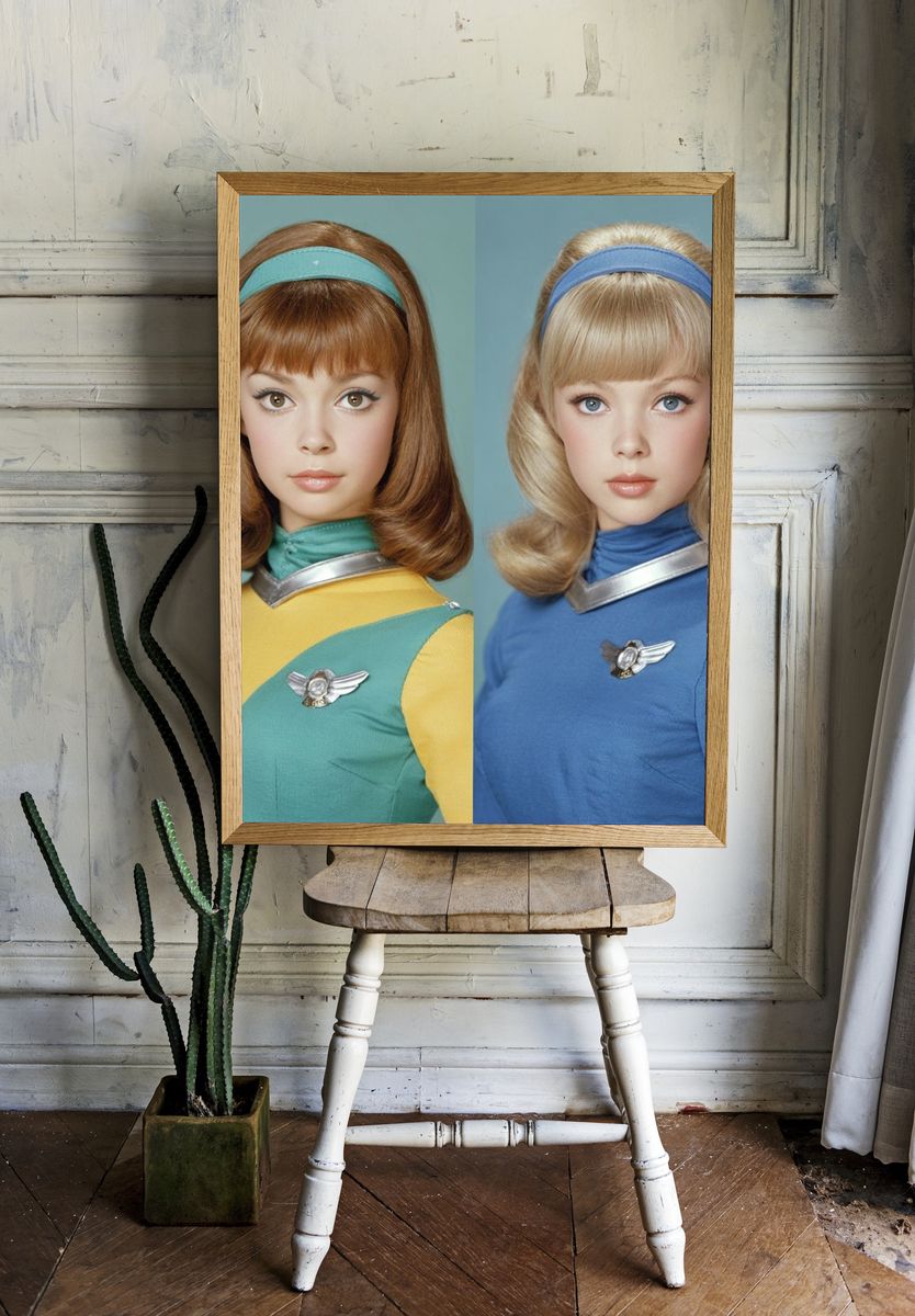 Retro Sci-Fi Twin Portrait Poster. room preview