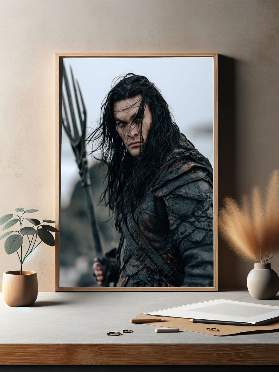 Dark Fantasy Warrior Portrait Print. — room view 2