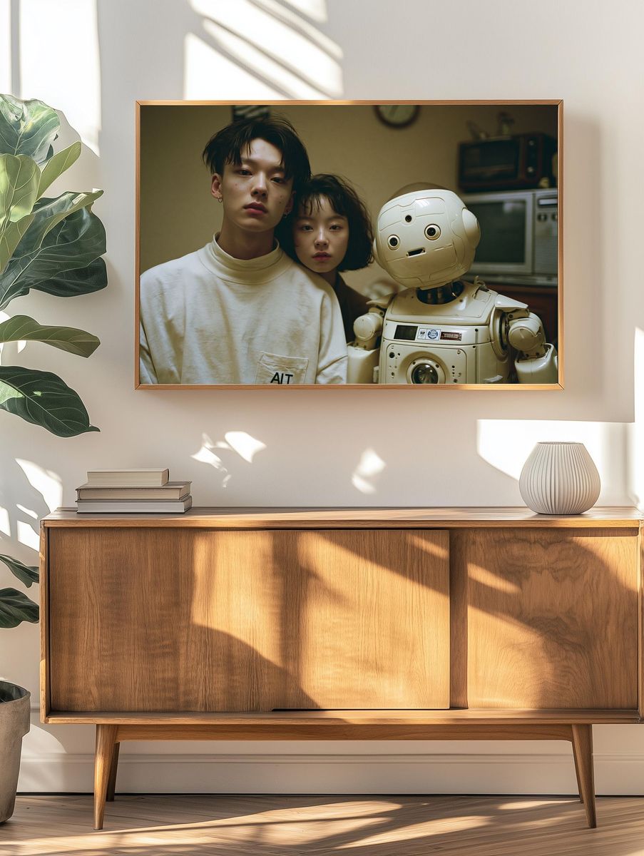 Human and Robot Portrait Poster. — room view 3