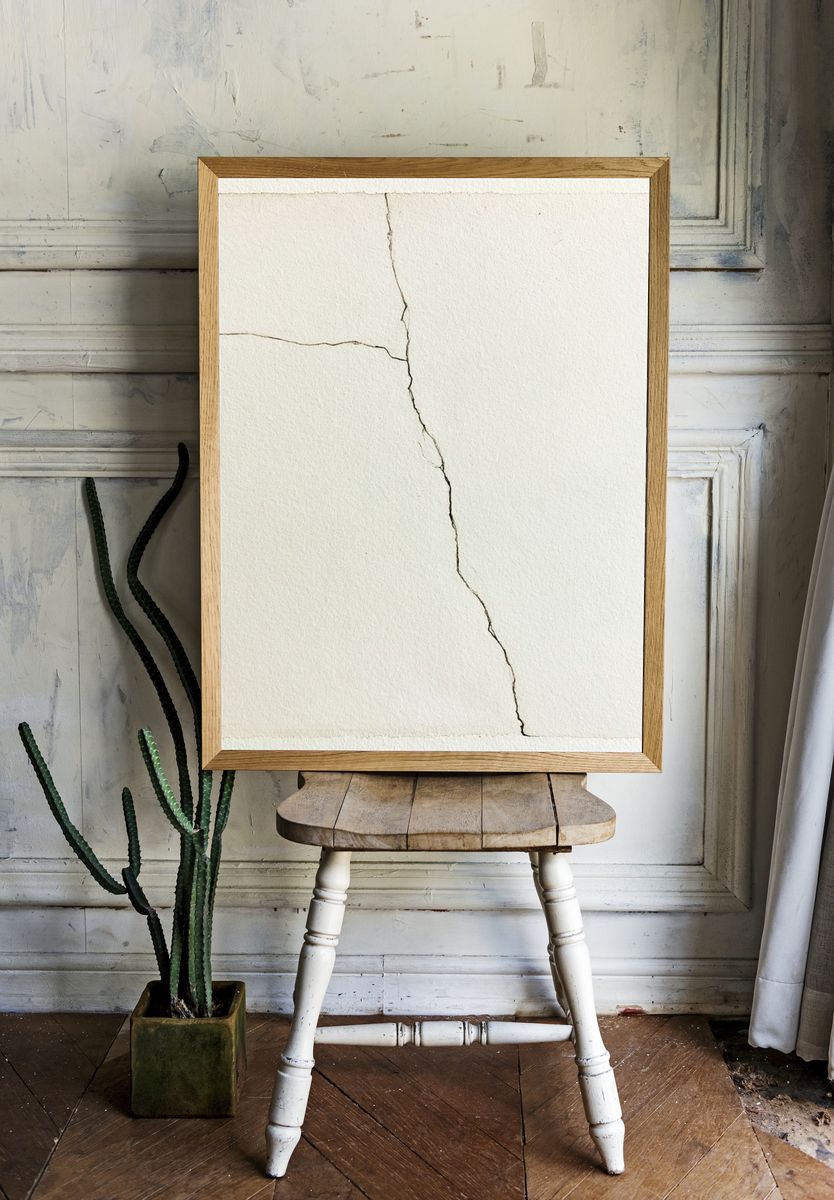 Cracked Plaster Texture Print. room preview