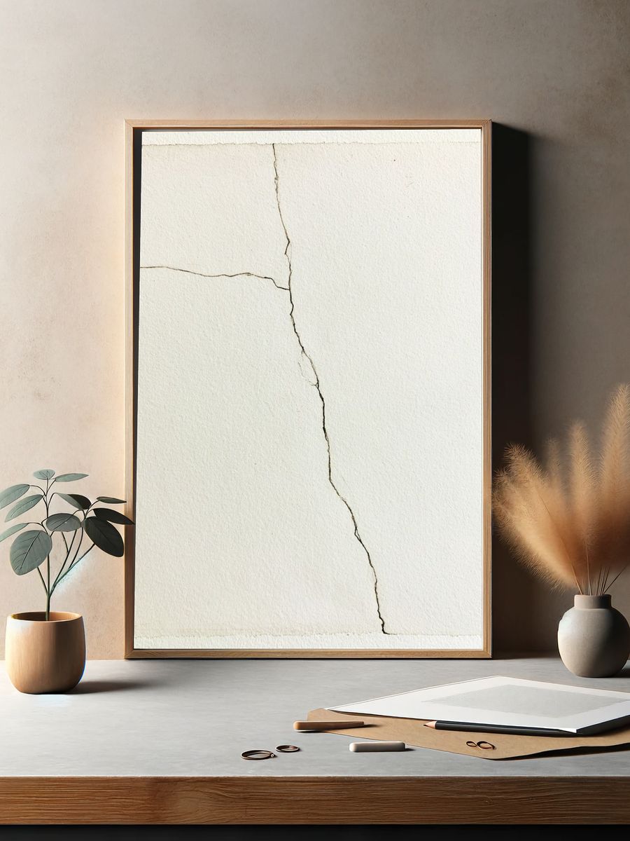 Cracked Plaster Texture Print. — room view 2