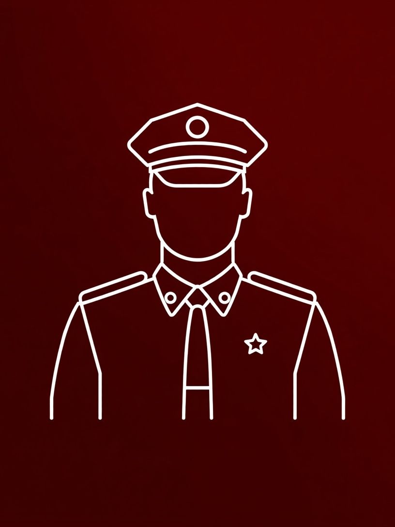 Minimal Police Officer Line Art Poster. poster detail
