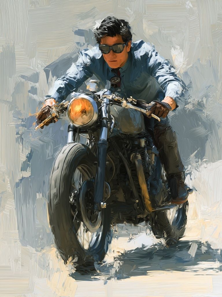 Motorcycle Rider — Fine Art Print. poster detail