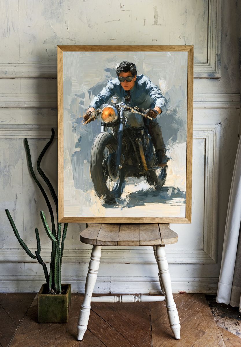Motorcycle Rider — Fine Art Print room preview
