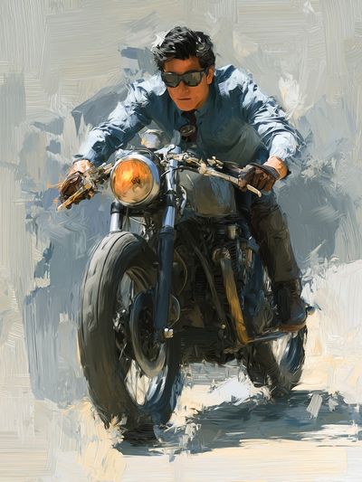 Motorcycle Rider — Fine Art Print. poster