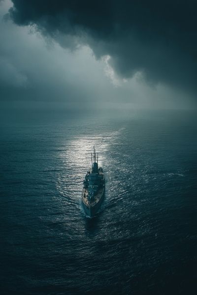 Mysterious Ship at Sea — Photography Print. poster print