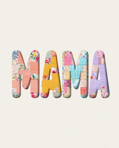 Mama Patchwork Typography Poster. poster print