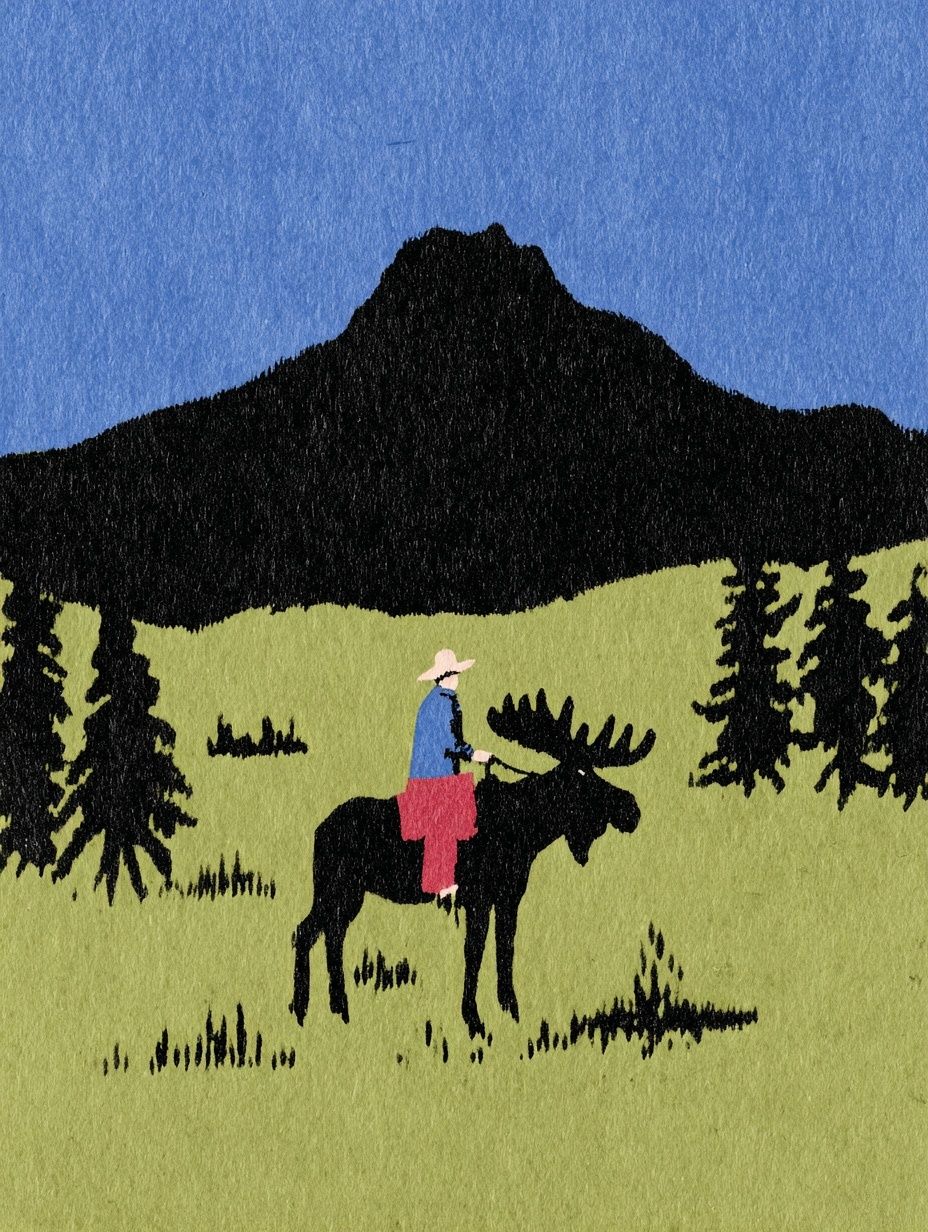 Moose Rider — Illustration Print. poster — illustration art