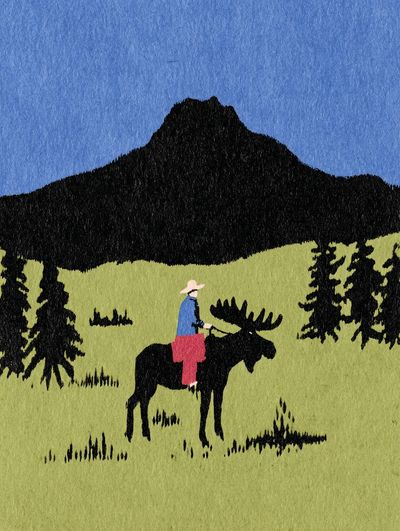 Moose Rider — Illustration Print. poster