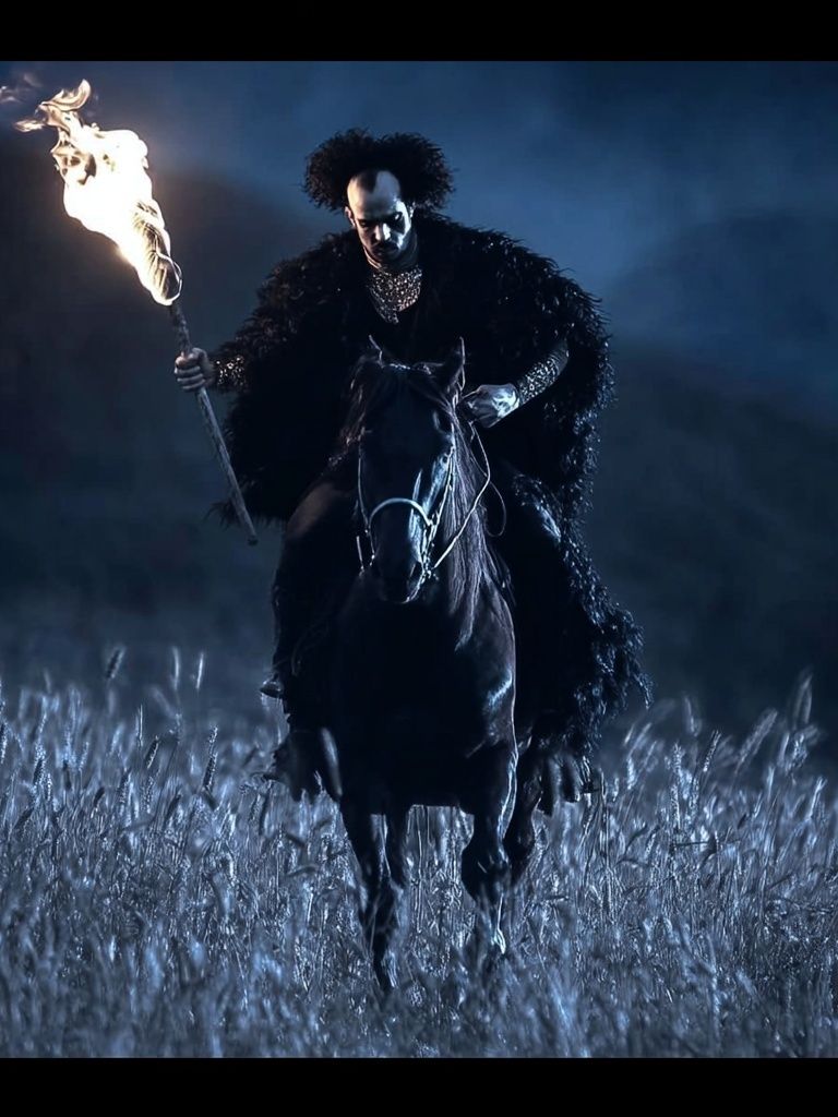 Mysterious Rider with Torch — Fine Art Print. poster detail