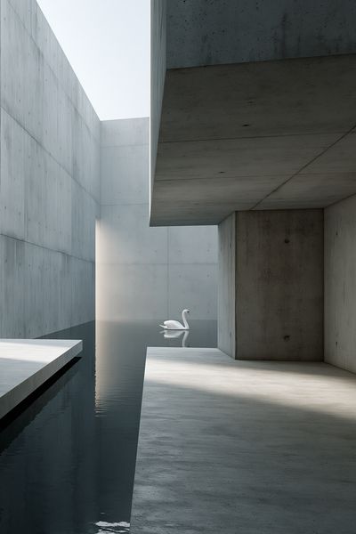 Minimalist Swan Architecture Poster. poster