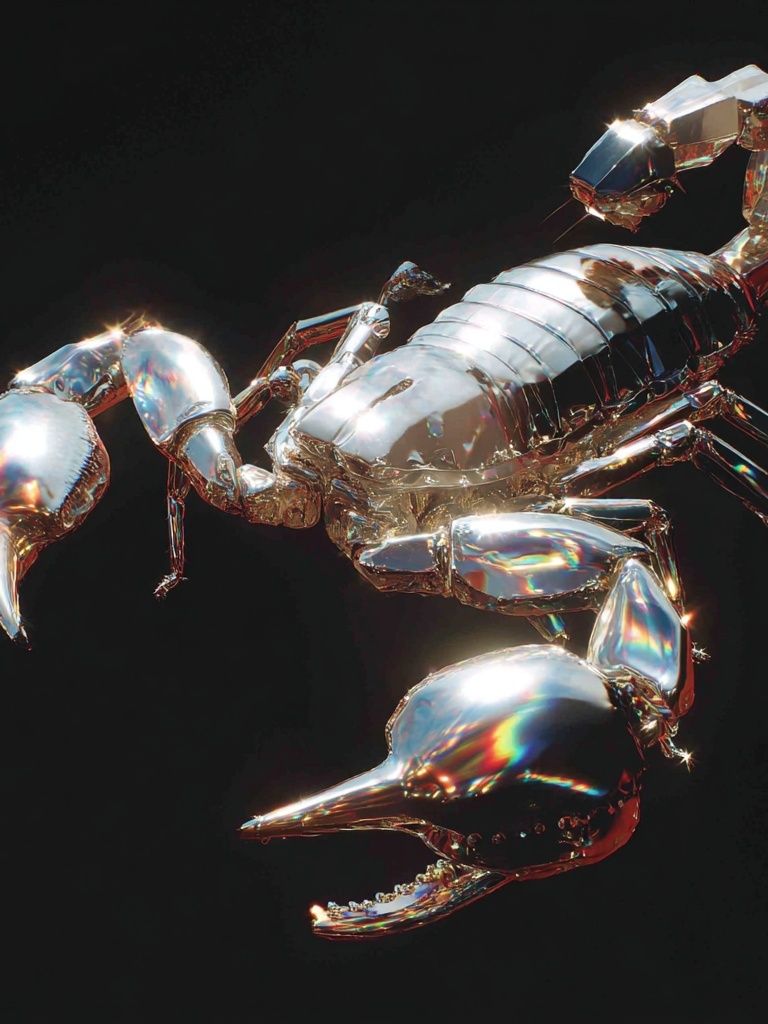 Metallic Scorpion — Digital Art Print. poster — illustration art