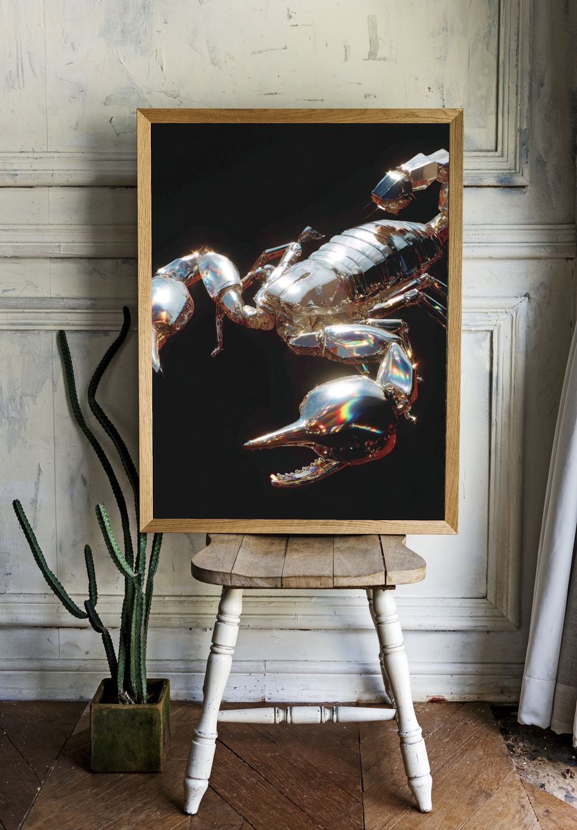 Metallic Scorpion — Digital Art Print room preview