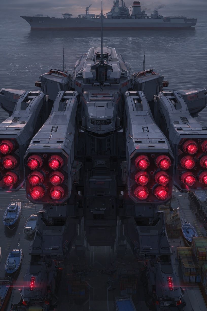 Mecha Battle Ship — Sci-Fi Print. poster detail