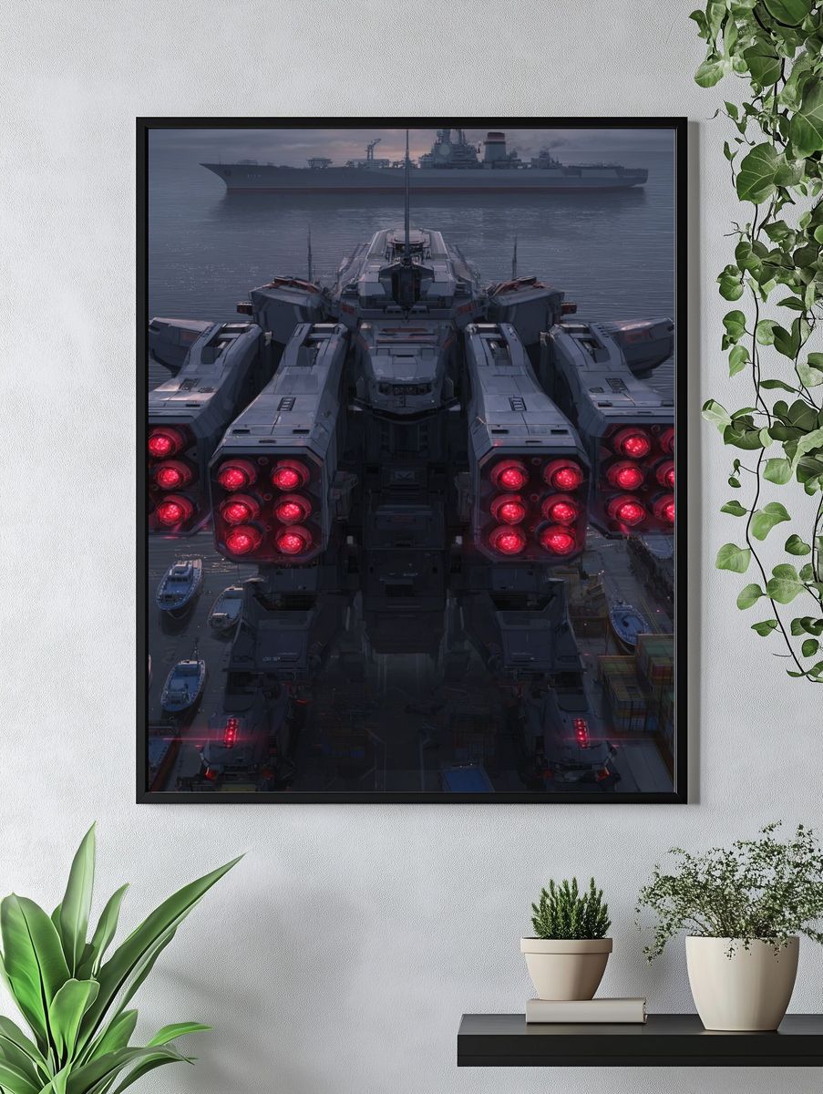 Mecha Battle Ship — Sci-Fi Print. — room view 4