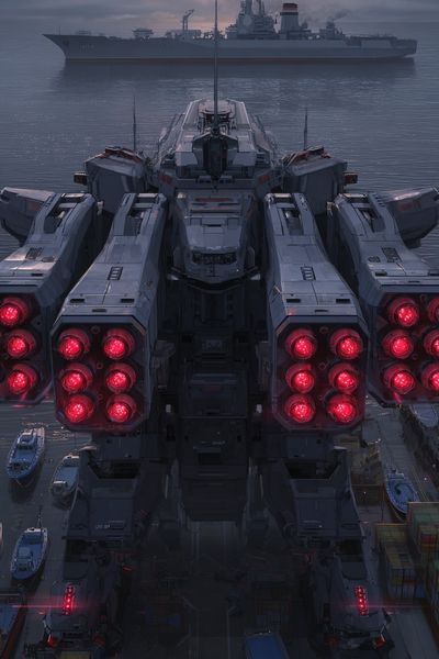 Mecha Battle Ship — Sci-Fi Print. poster print